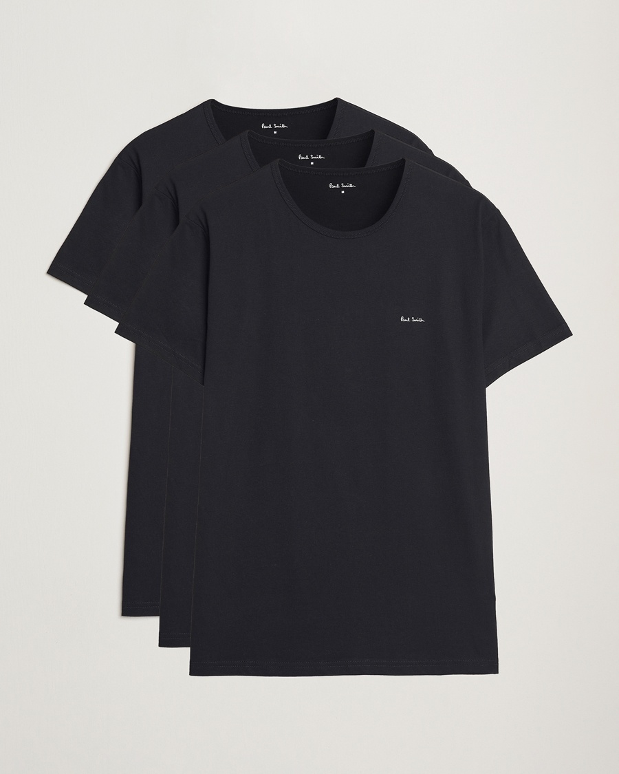 Paul Smith 3-Pack Crew Neck T-Shirt Black – Sort