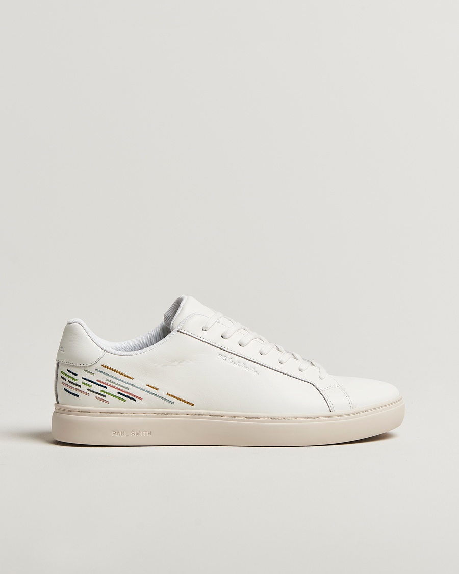 PS Paul Smith Rex Embroidered Leather Sneaker White – Hvid