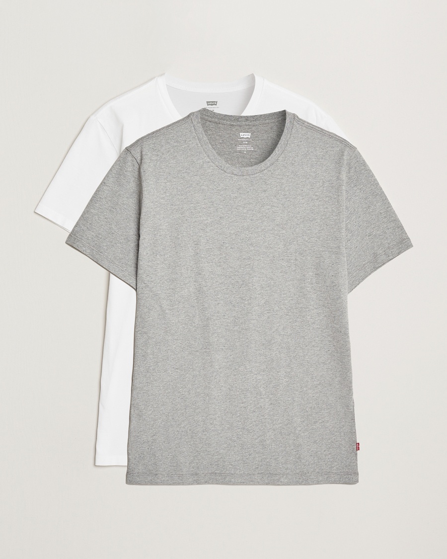 Levi's 2-Pack Crew Neck T-Shirt White/Grey Heather – Flerfarvet
