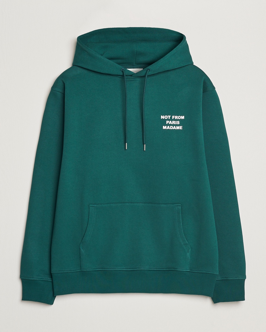 Drôle de Monsieur Slogan Hoodie Dark Green – Grøn