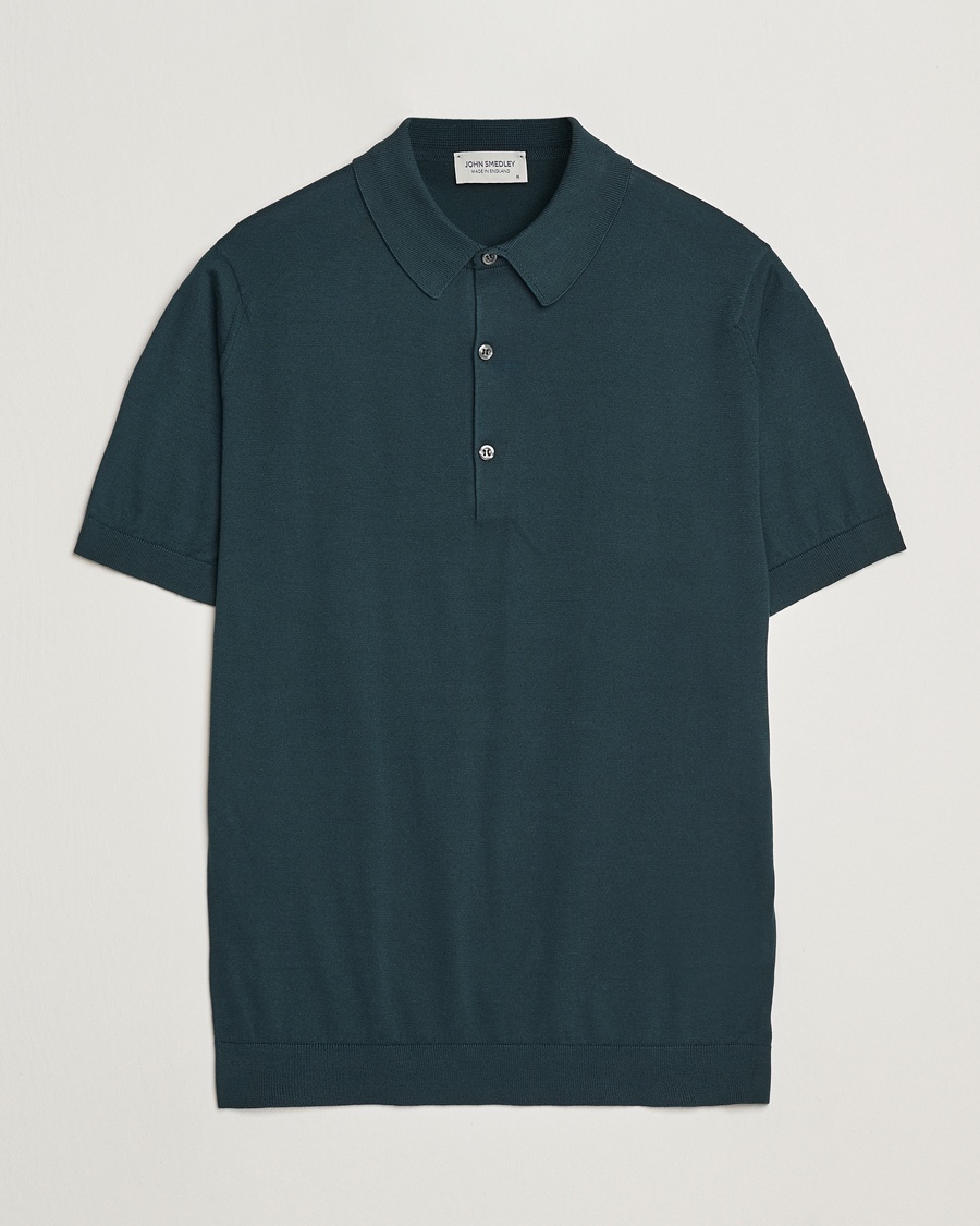 John Smedley Adrian Slim Fit Sea Island Polo Rain Forest – Grøn