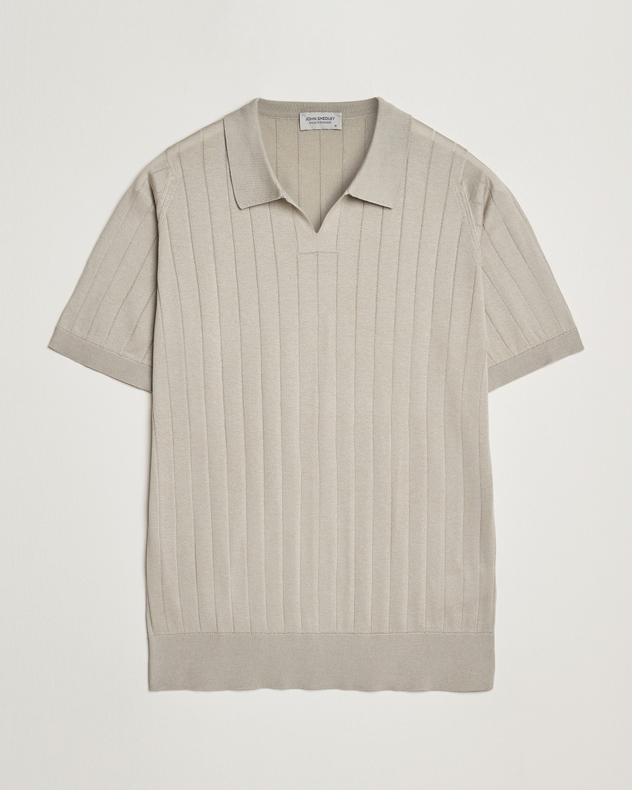 Herre | Best of British | John Smedley | Roper Open Collar Sea Island Polo Parchment