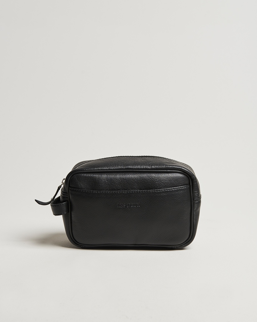 LES DEUX Leather Washbag Black – Sort