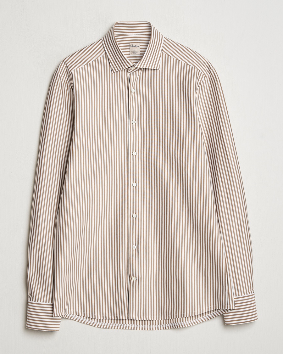 Herre |  | Stenströms | Striped Jersey Shirt Beige