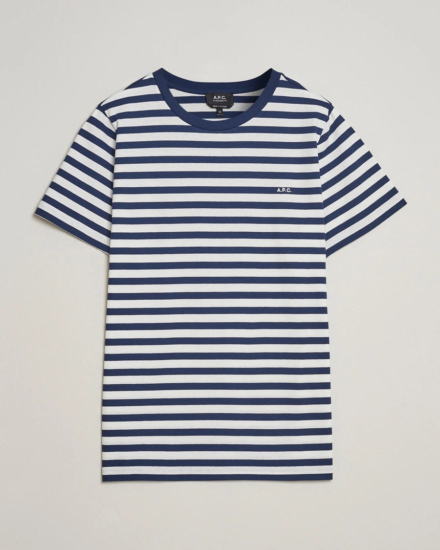A.P.C. Striped T-Shirt Navy/White – Blå