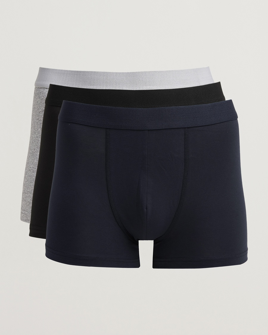 Bread & Boxers 3-Pack Boxer Brief Grey/Navy/Black – Blå