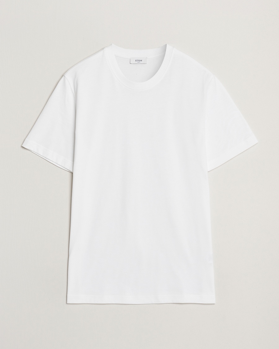 Eton Mercerized Jersey Crew Neck T-Shirt White – Hvid