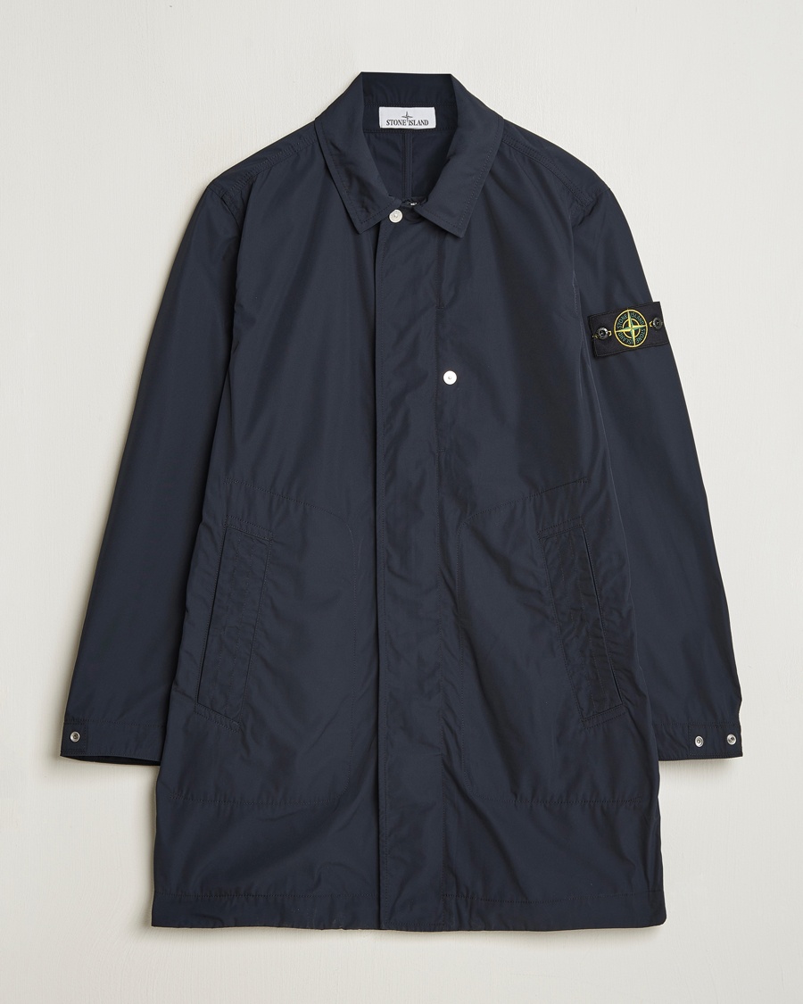 Herre | | Stone Island | Micro Twill Long Coat Navy Blue