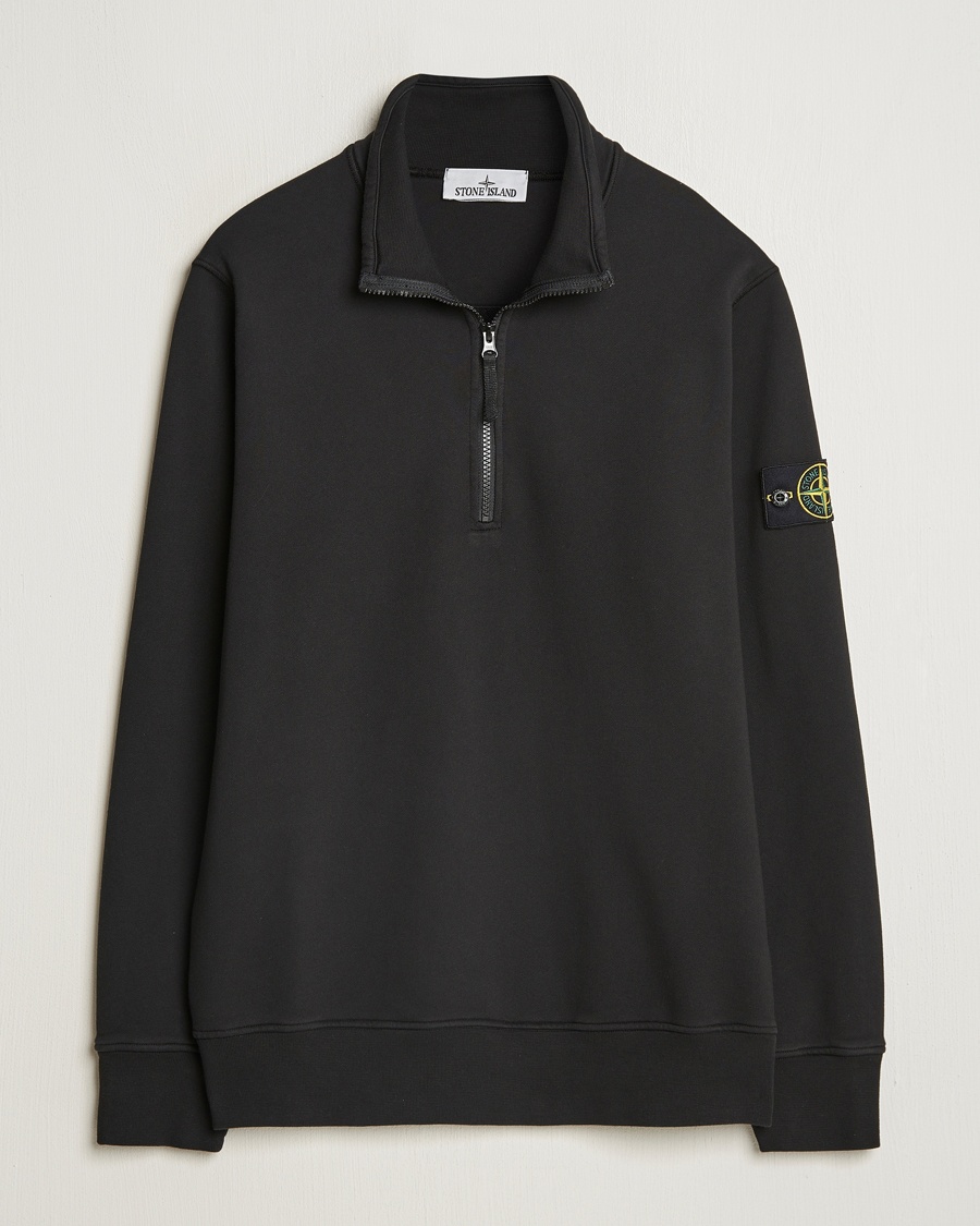 Herre | | Stone Island | Garment Dyed Fleece Half Zip Black