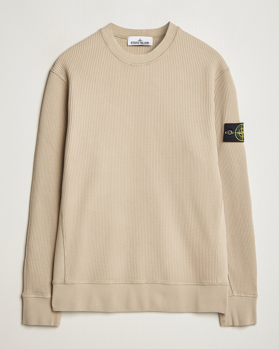 Herre | | Stone Island | Organic Cotton Waffle Fleece Sweatshirt Desert