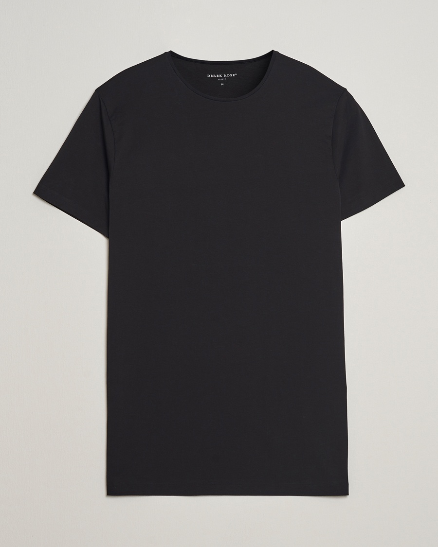 Derek Rose Pima Cotton Crew Neck T-Shirt Black – Sort