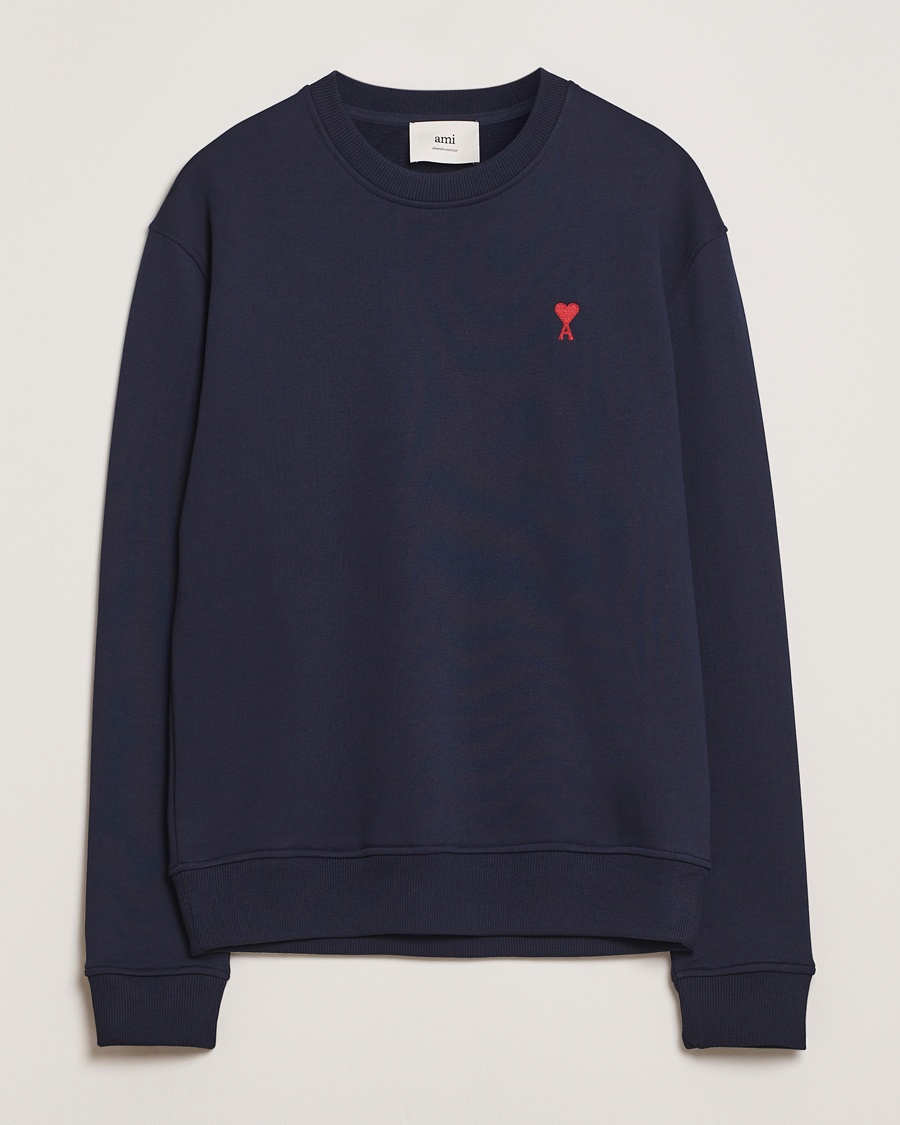 AMI Heart Logo Sweatshirt Night Blue – Blå