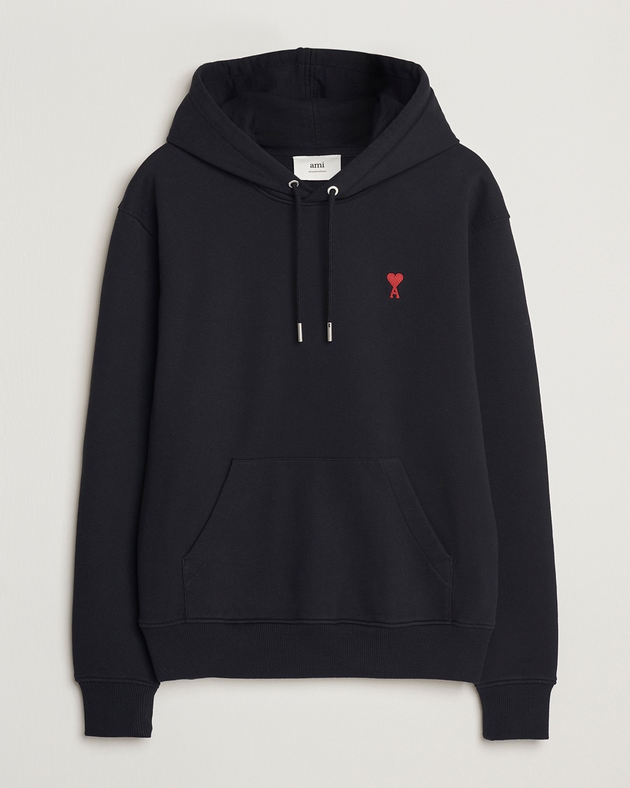 AMI Heart Logo Hoodie Black – Sort