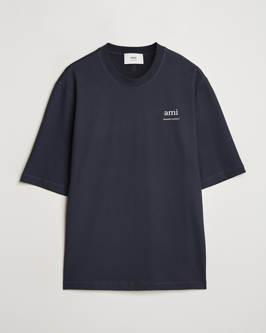 Herre | | AMI | Logo T-Shirt Navy Blue