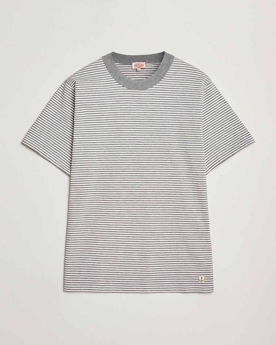 Herre | | Armor-lux | Callac Héritage Stripe T-Shirt Misty Grey/Milk