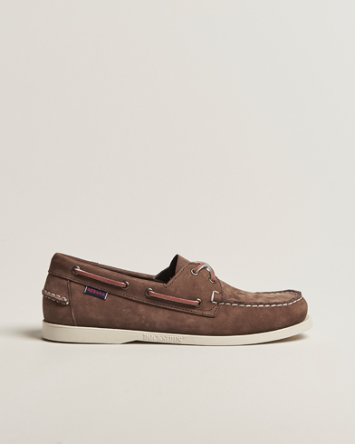 Sebago Docksides Portland Nubuck Boat Shoe Dark Brown – Brun