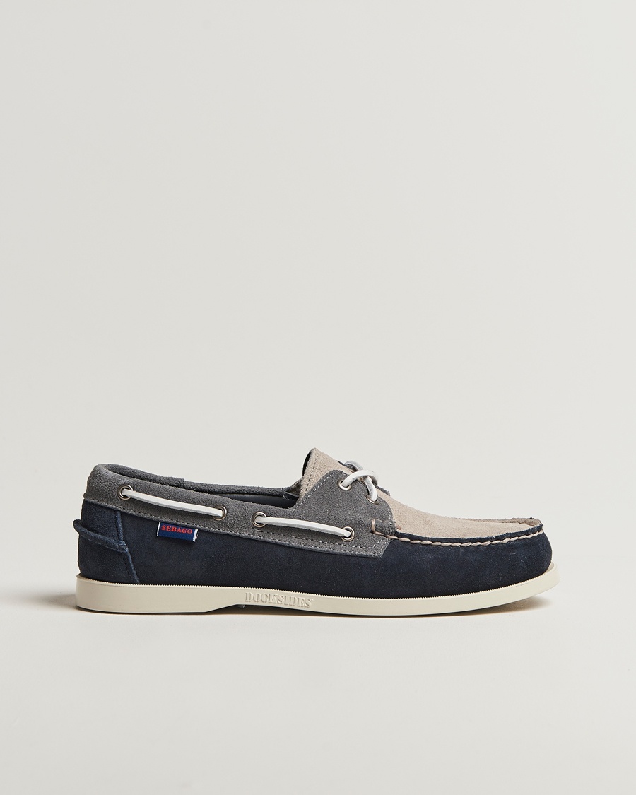 Herre | | Sebago | Docksides Portland Jib Boat Shoe Navy/Grey