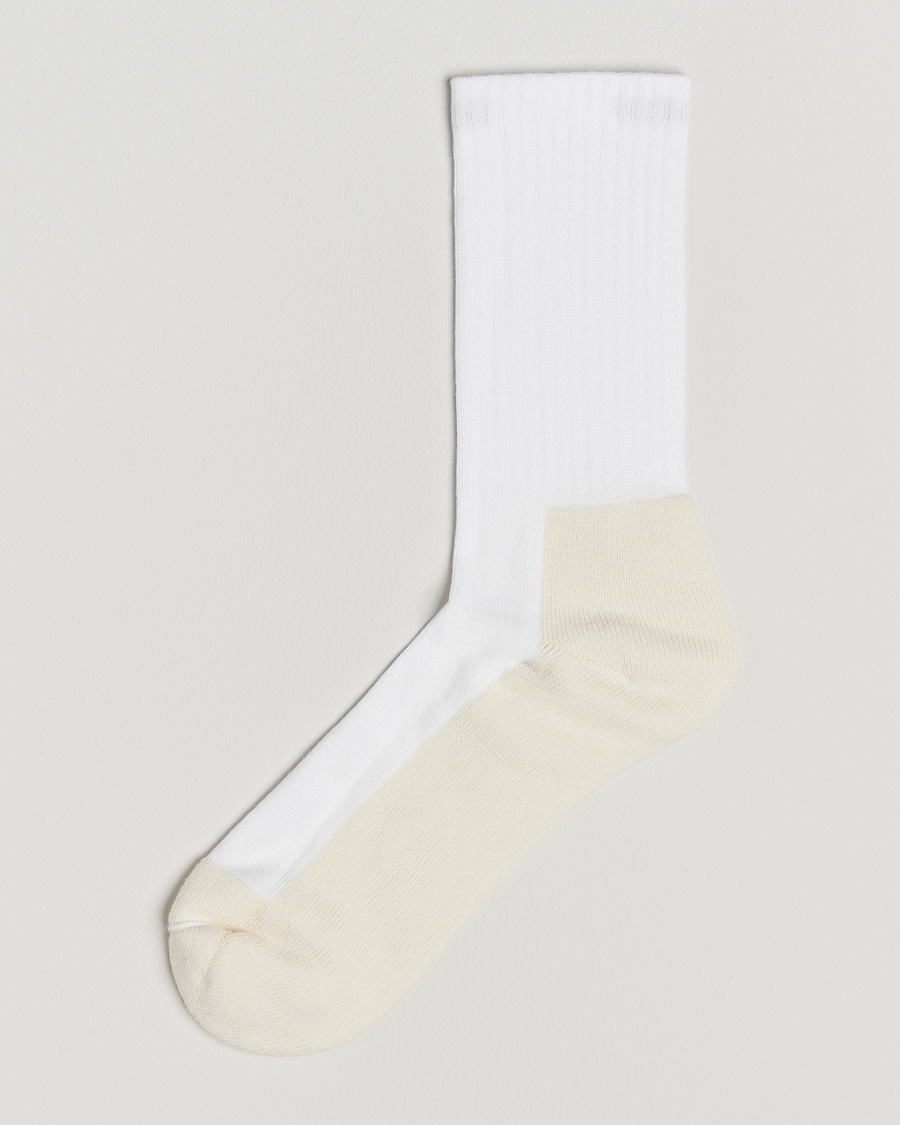 Sweyd Two Tone Cotton Socks Off White/White – Hvid