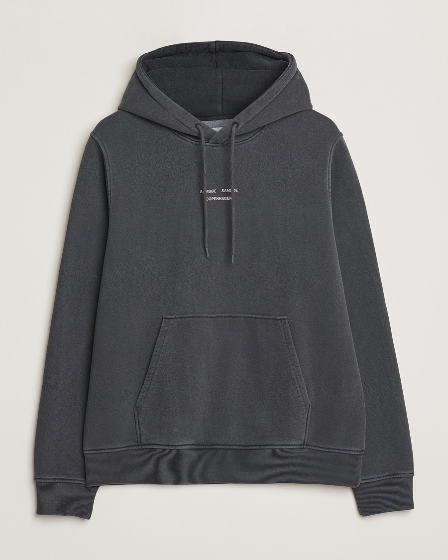 Herre | Business & Beyond | Samsøe Samsøe | Marcus Center Logo Hoodie Washed Black