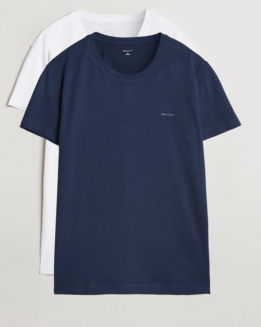 Herre | Afdelinger | GANT | 2-Pack Crew Neck T-Shirt Navy/White