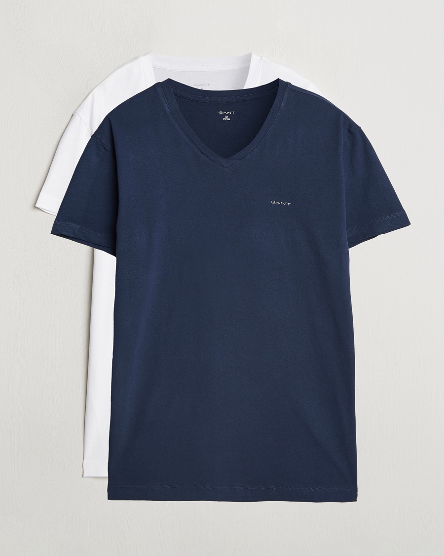 Herre | Afdelinger | GANT | 2-Pack V-Neck T-shirt Navy/White