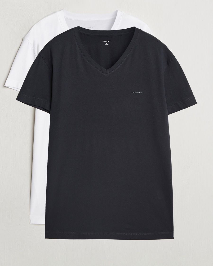 Herre | Afdelinger | GANT | 2-Pack V-Neck T-shirt Black/White