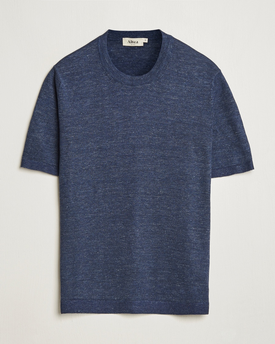 Herre | The linen lifestyle | Altea | Cotton/Linen Short Sleeve T-Shirt Navy