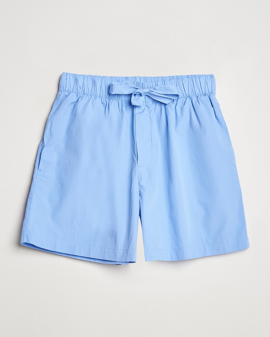 Tekla Poplin Pyjama Shorts Cornflower Blue – Blå