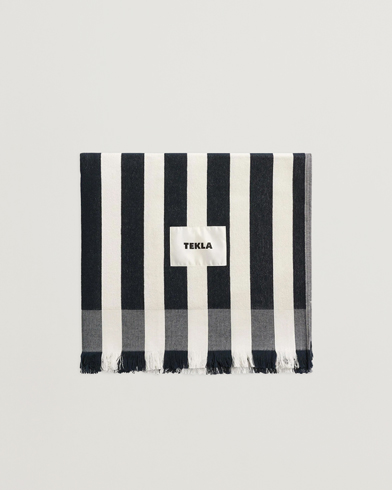 Tekla Organic Terry Beach Towel Cala Stripes – Blå