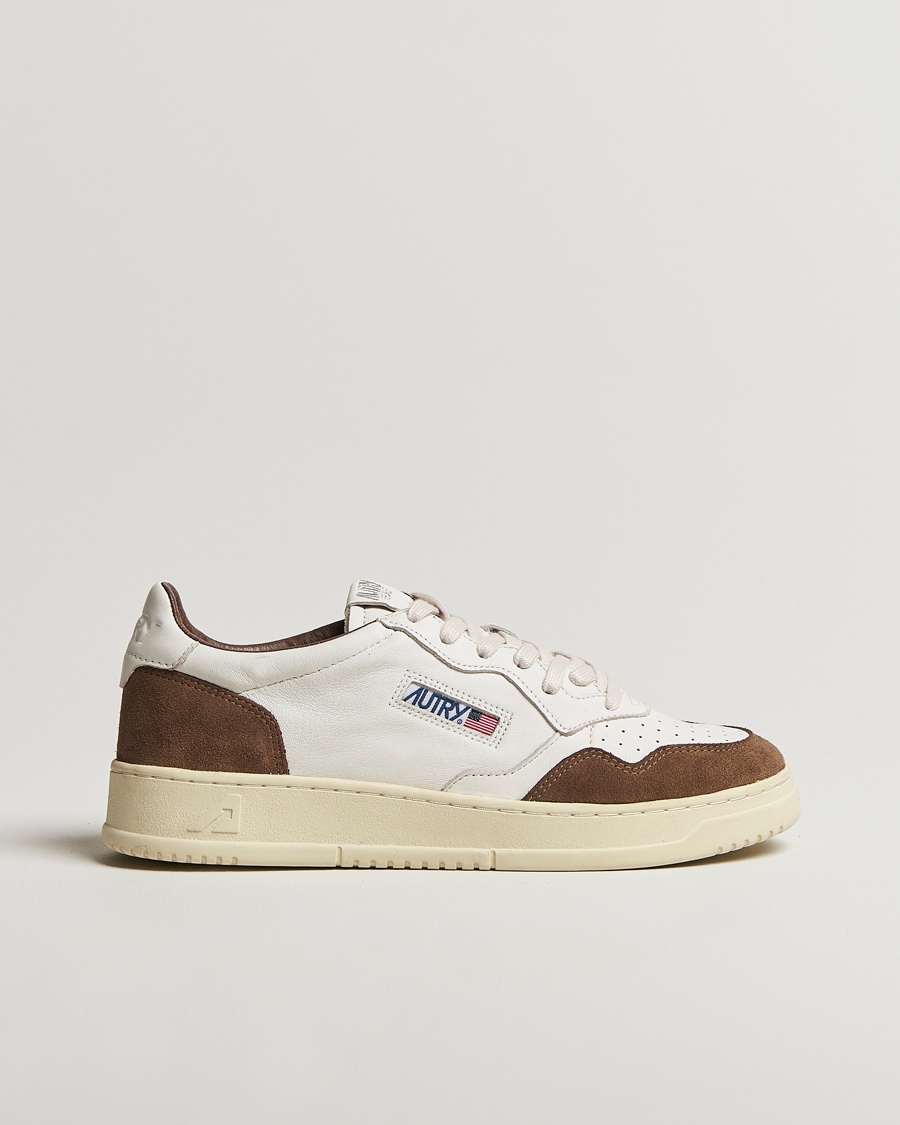 Herre | | Autry | Medalist Low Super Soft Goat Leather Sneaker White/Brown