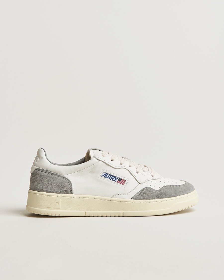 Herre | | Autry | Medalist Low Super Soft Goat Leather Sneaker White/Grey