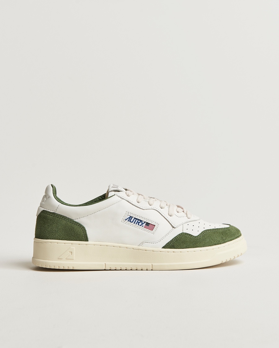 Herre | | Autry | Medalist Low Super Soft Goat Leather Sneaker White/Green