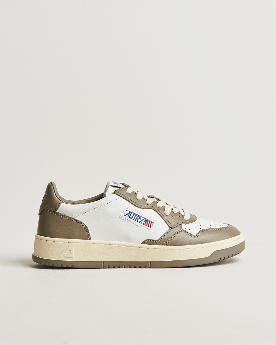 Herre | | Autry | Medalist Low Super Soft Leather Sneaker White/Covert Green