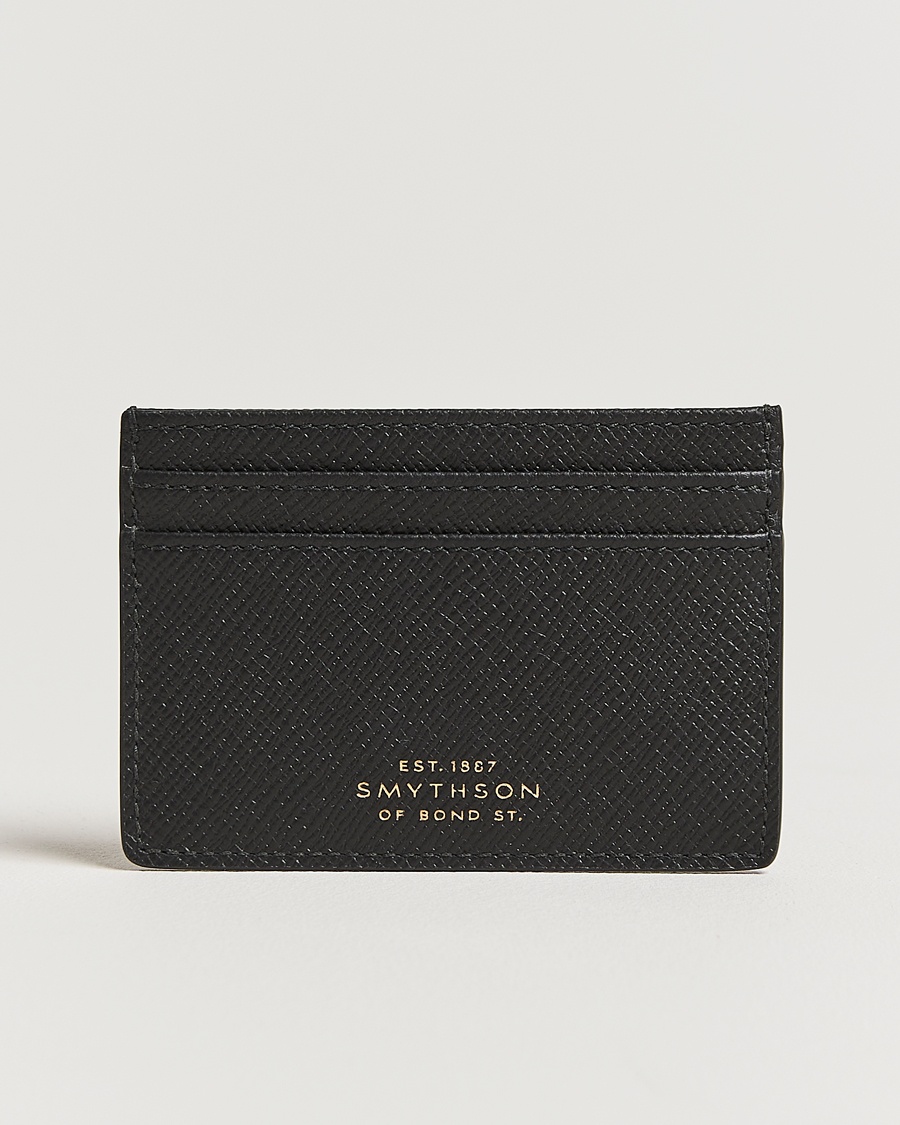 Smythson Panama Flat Cardholder Black – Sort
