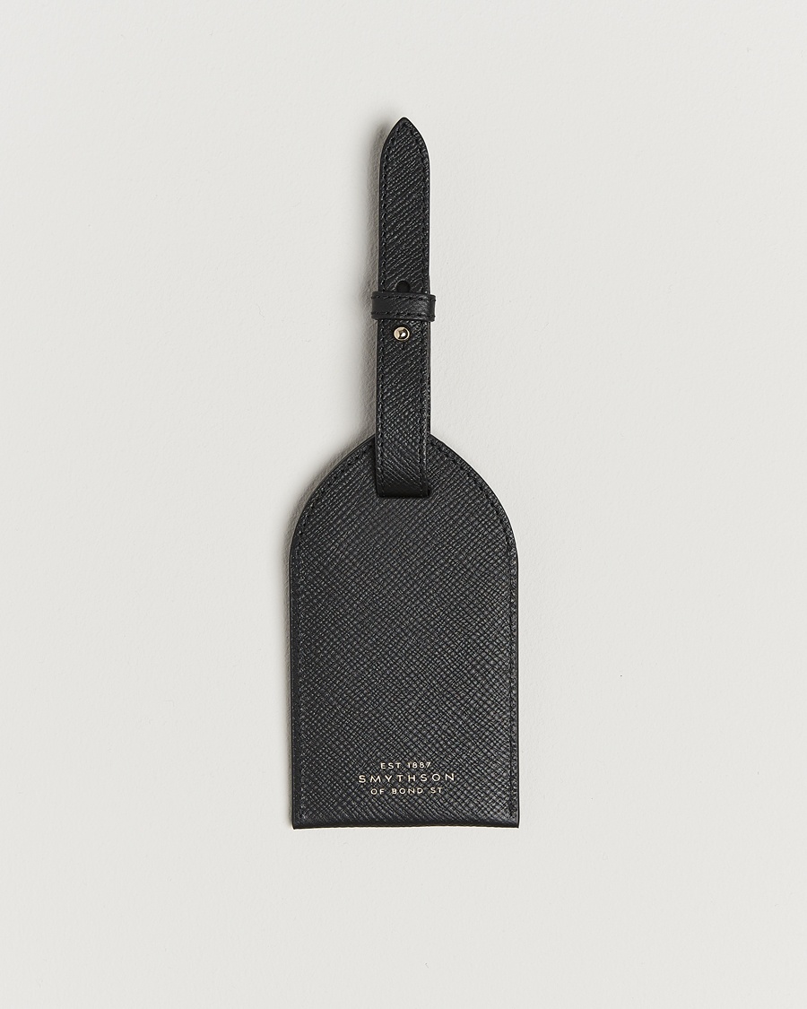 Smythson Panama Luggage Tag Black – Sort