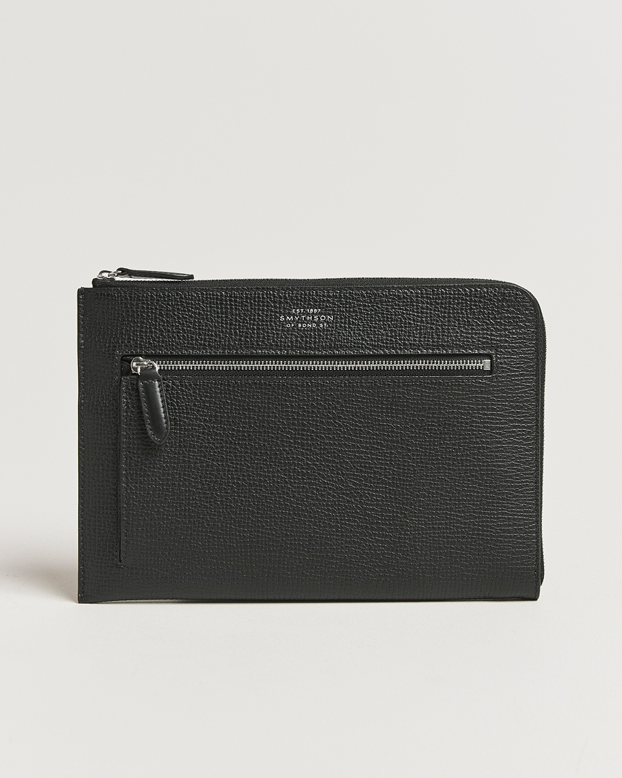 Smythson Ludlow Flat Organiser Pouch Black – Sort