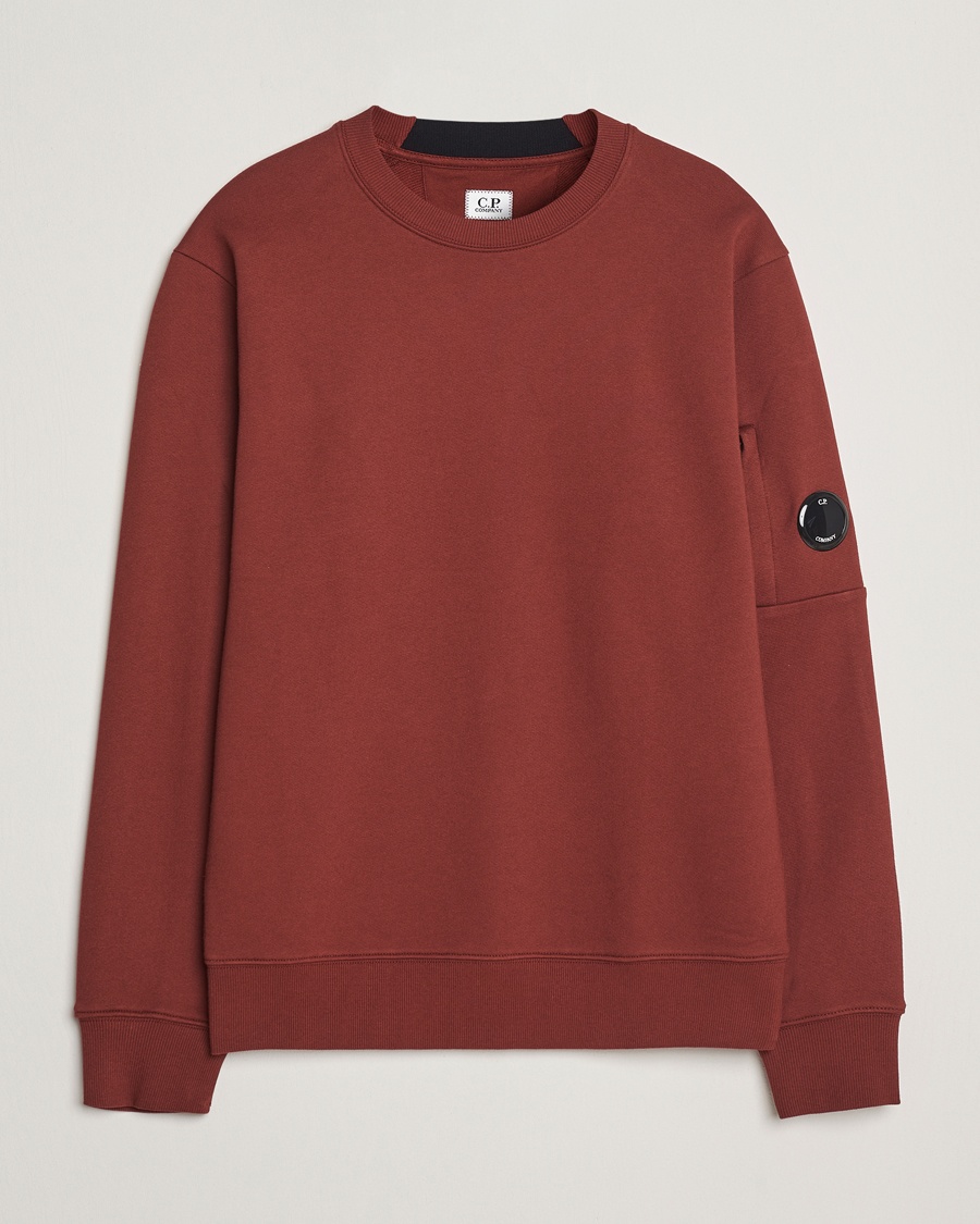 Herre | | C.P. Company | Diagonal Raised Fleece Lens Sweatshirt Rust