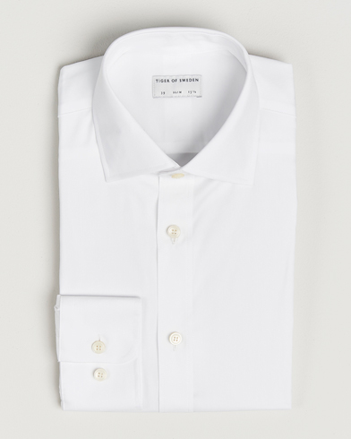 Tiger of Sweden Adley Slim Fit Cut Away Shirt White – Hvid