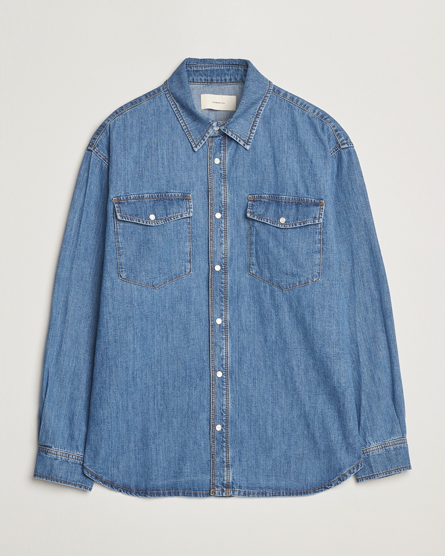 Jeanerica Arno Denim Shirt Light Blue Vintage – Blå