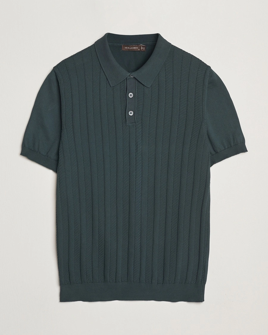 Herre | | Oscar Jacobson | Barto Structured Cotton Polo Green