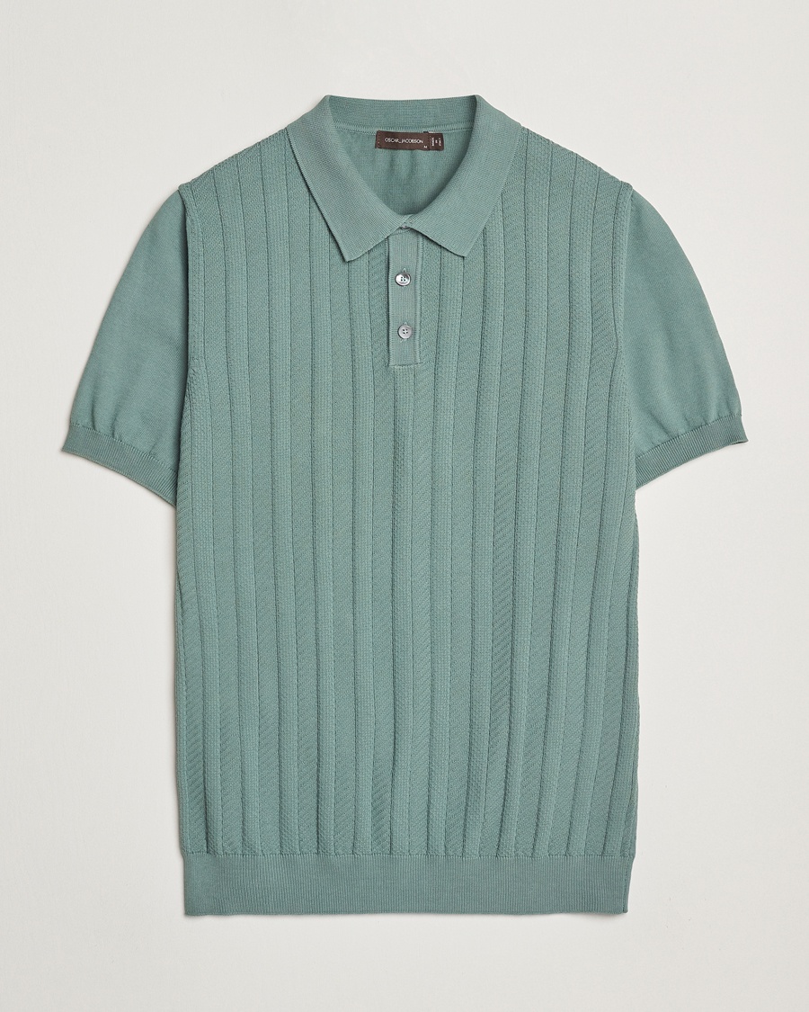 Herre | | Oscar Jacobson | Barto Structured Cotton Polo Light Green