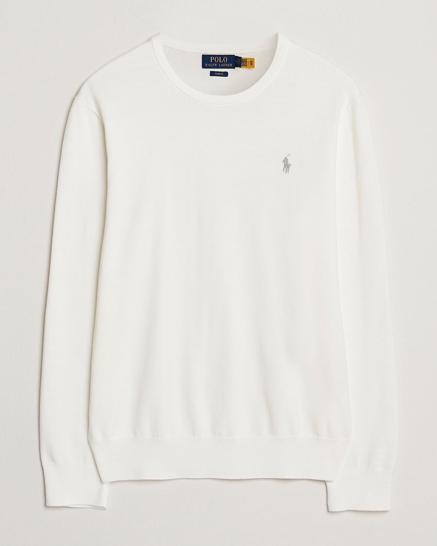 Polo Ralph Lauren Cotton Crew Neck Sweater Deckwash White – Hvid