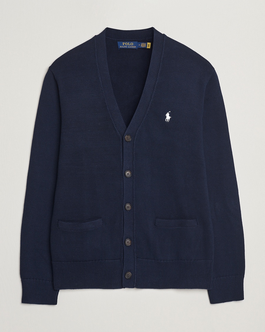 Polo Ralph Lauren Cotton Cardigan Hunter Navy – Blå