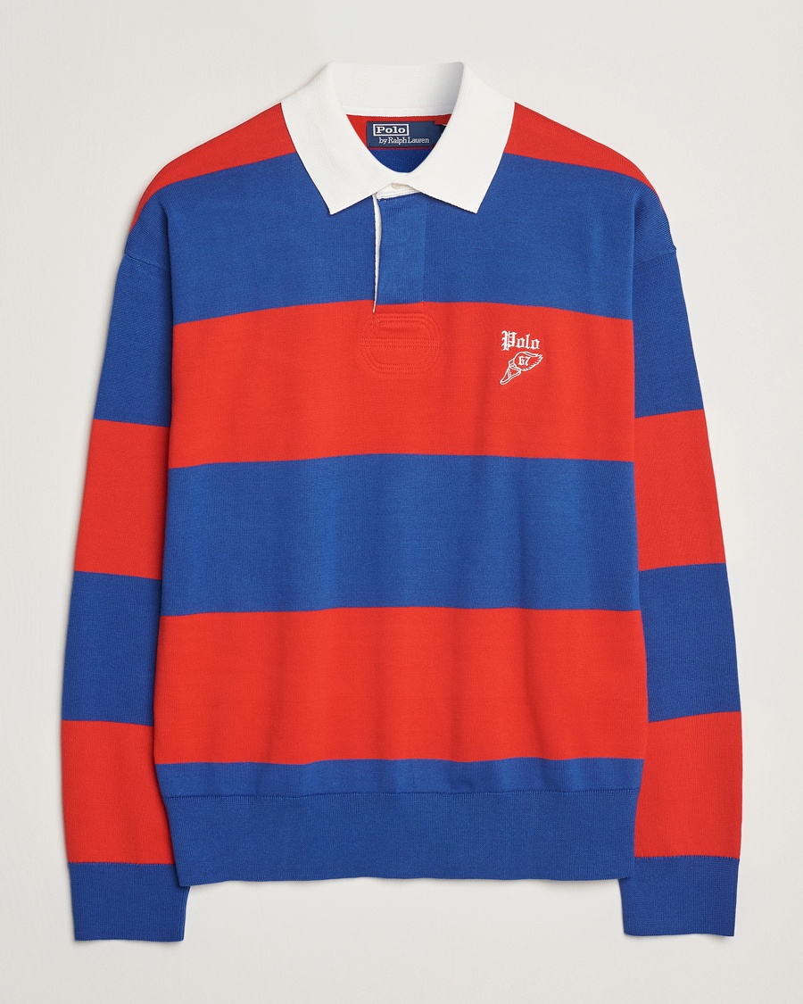  Knitted Striped Rugby Blue/Red