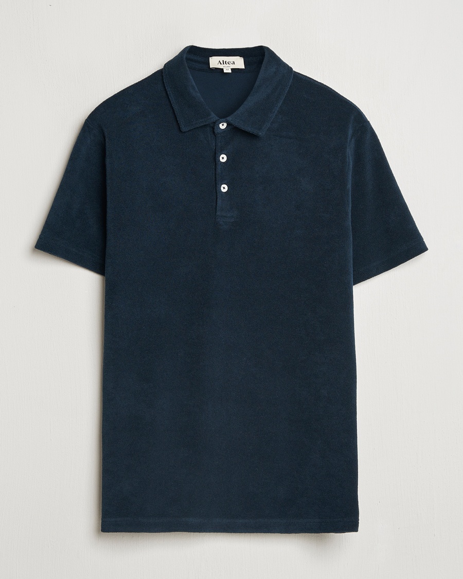 Altea Terry Cotton Polo Navy – Blå