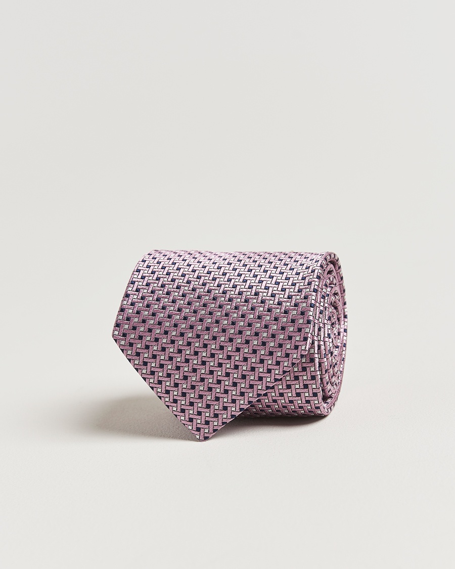 Herre | | Brioni | Microstructure Silk Tie Rosa