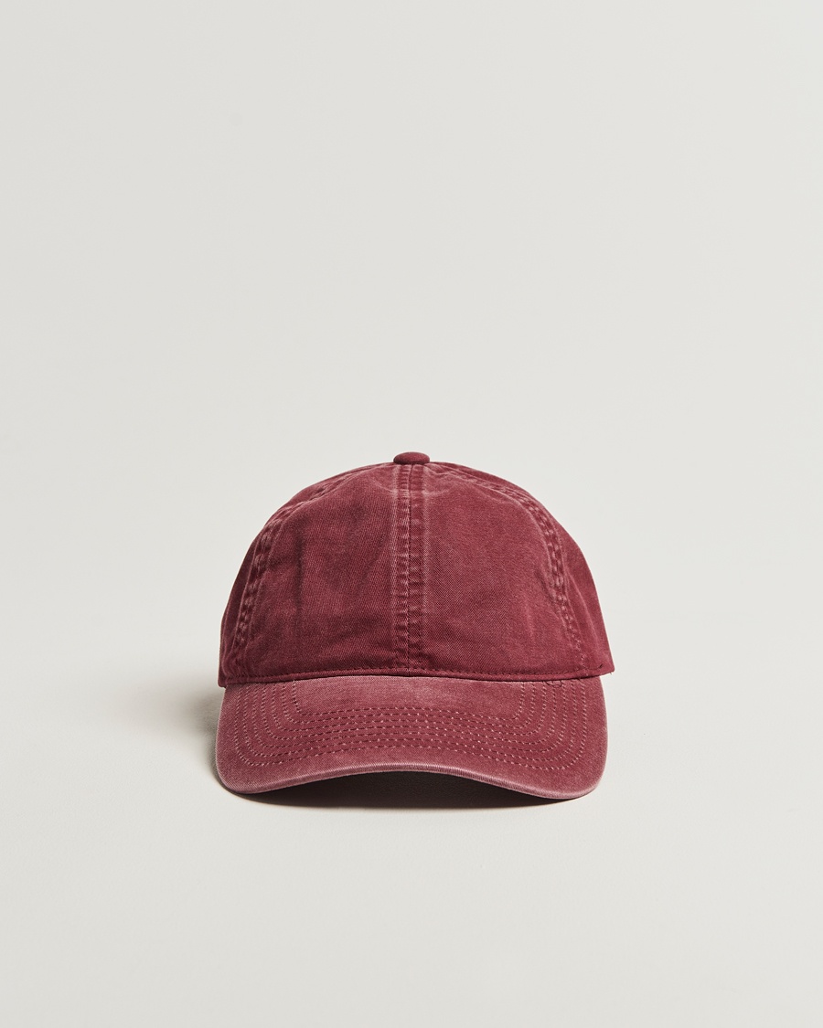 Herre | Hatte & kasketter | Varsity Headwear | Washed Cotton Baseball Cap Burgundy