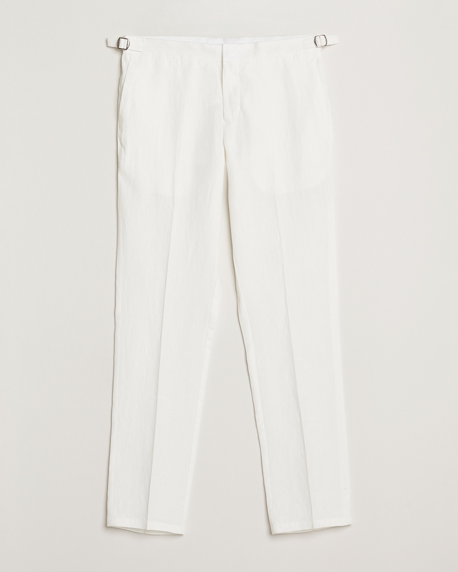 Orlebar Brown Griffon Italian Linen Trousers White Sand – Hvid