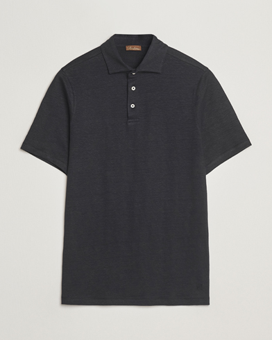 Stenströms Linen Polo Shirt Black – Sort