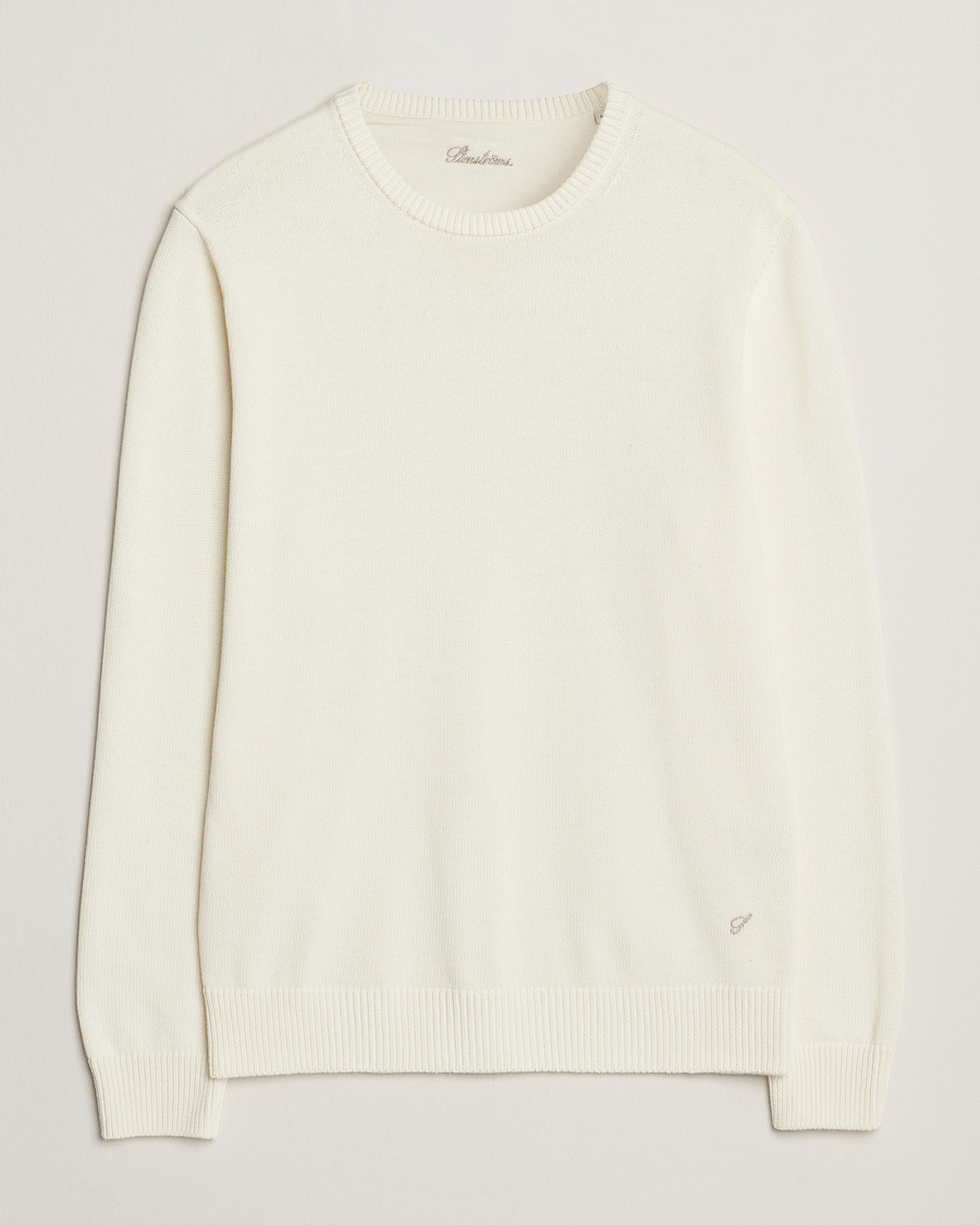 Stenströms Organic Cotton Knitted Sweater White – Hvid